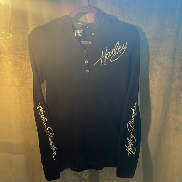 Harley Davidson hooded Henley size M - Picture 1 of 6